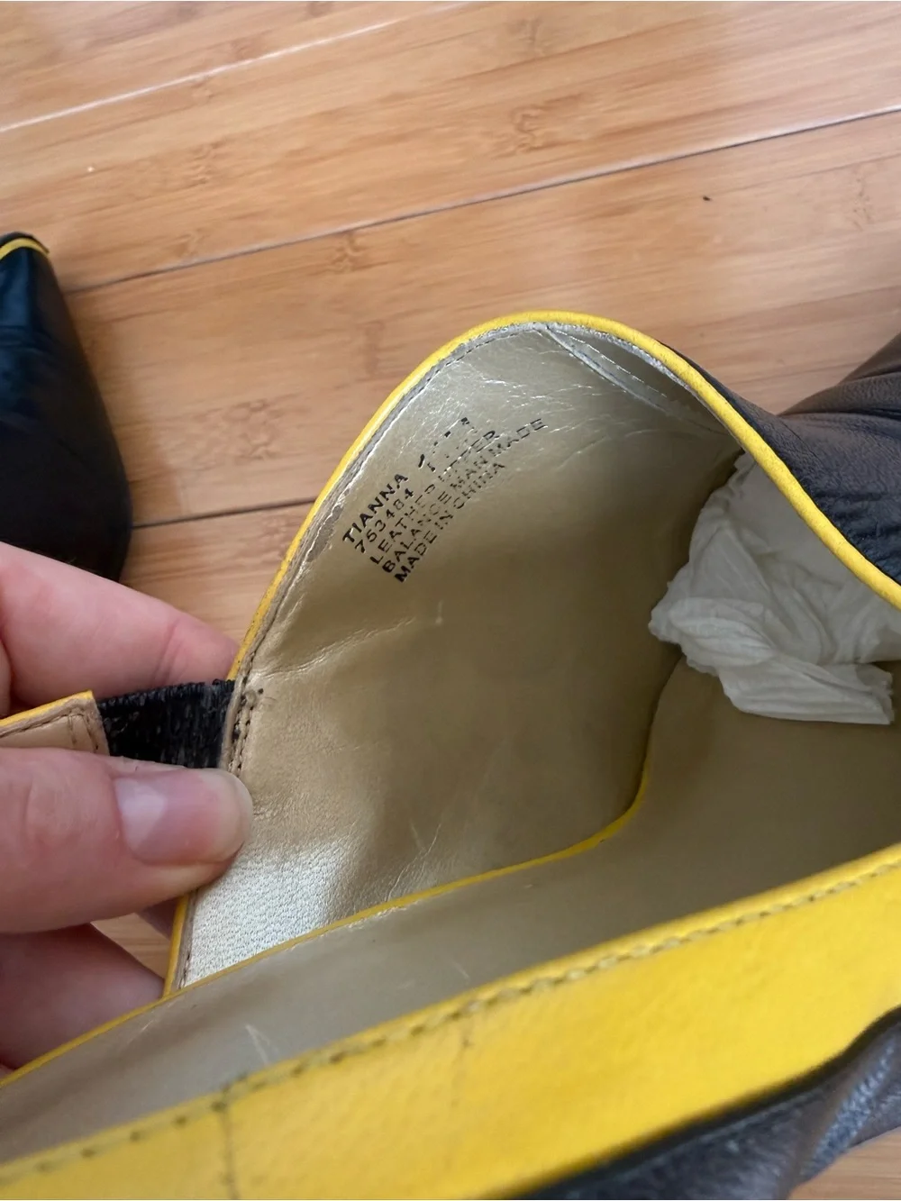 Bellini Black and Yellow Slingback Heels - Picture 6 of 7